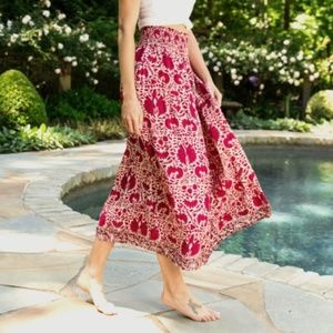 Natalie Martin Bella Skirt in Wing Print Bougainvillea Pink O/S